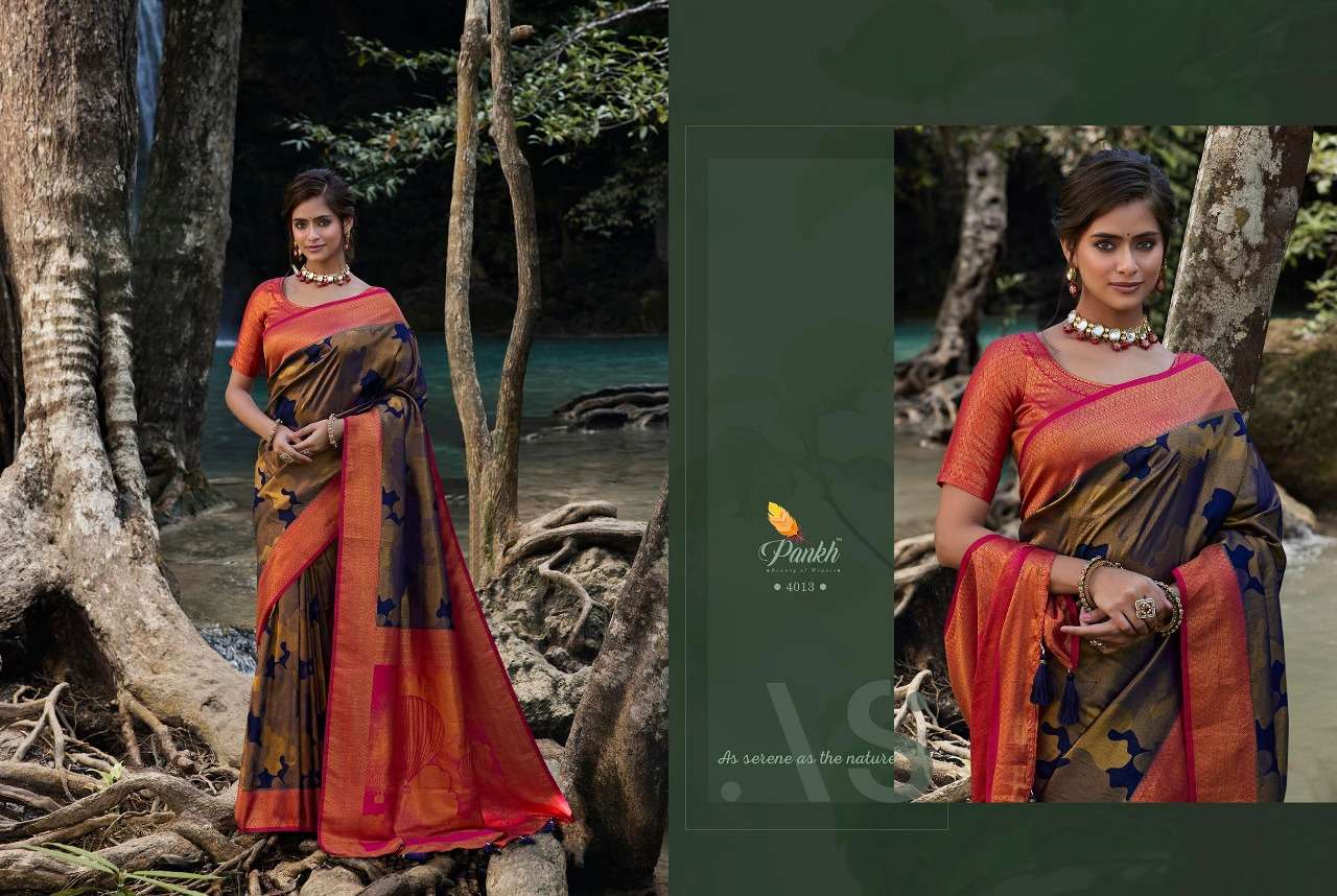 pankh parampara silk vol-4 4001-4013 series traditional look designer saree catalogue wholesale price surat 