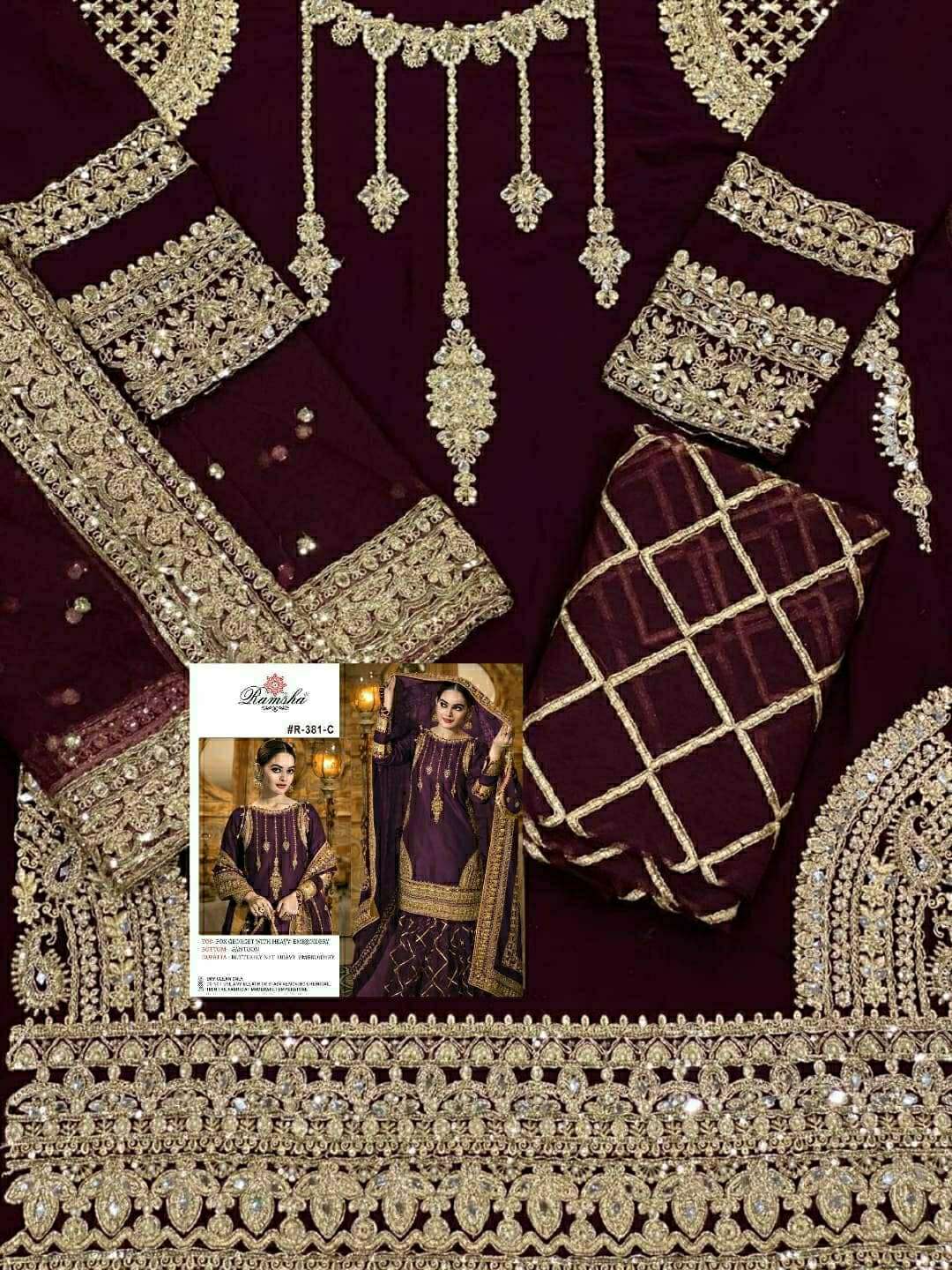 ramsha 381 colour georgette party wear salwar kameez wholesale price surat