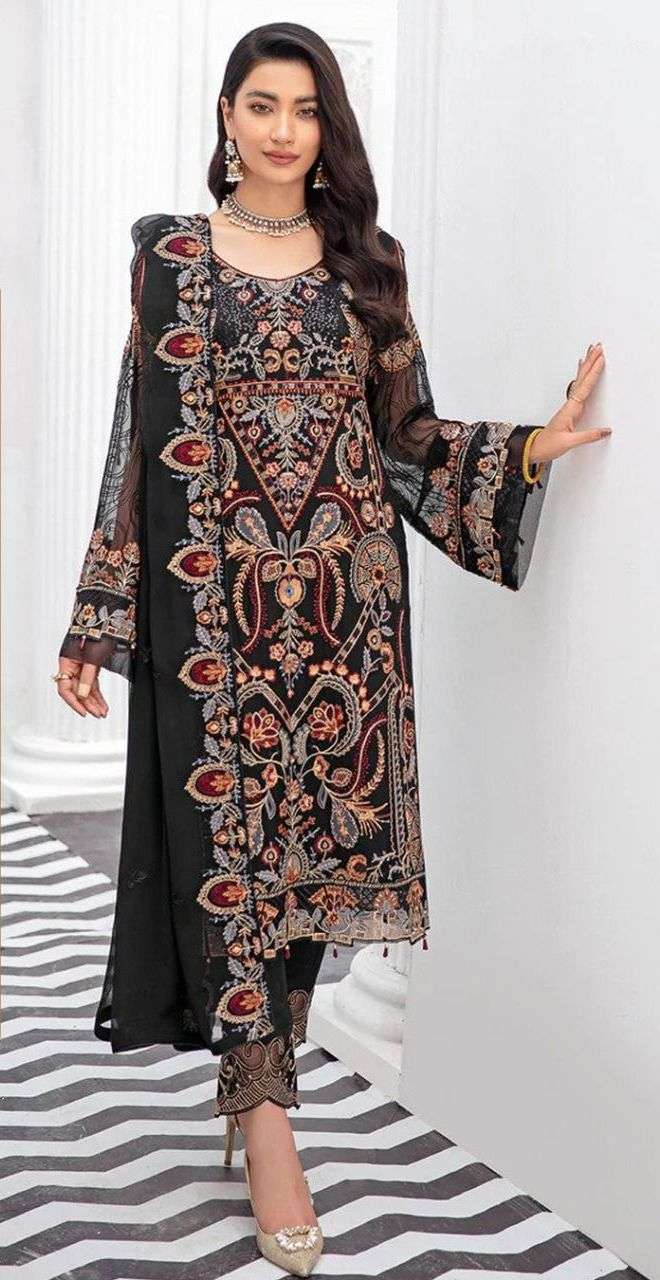 ramsha 507-509 series stylish designer pakistani salwar suits manufacturer surat 