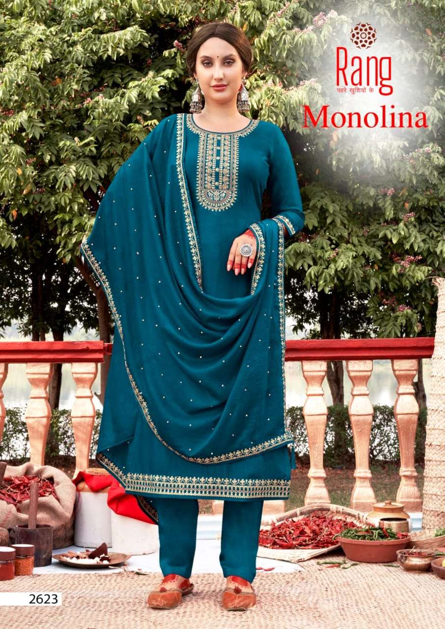 rang monolina 2621-2624 series stylish look designer salwar suits manufacturer surat 
