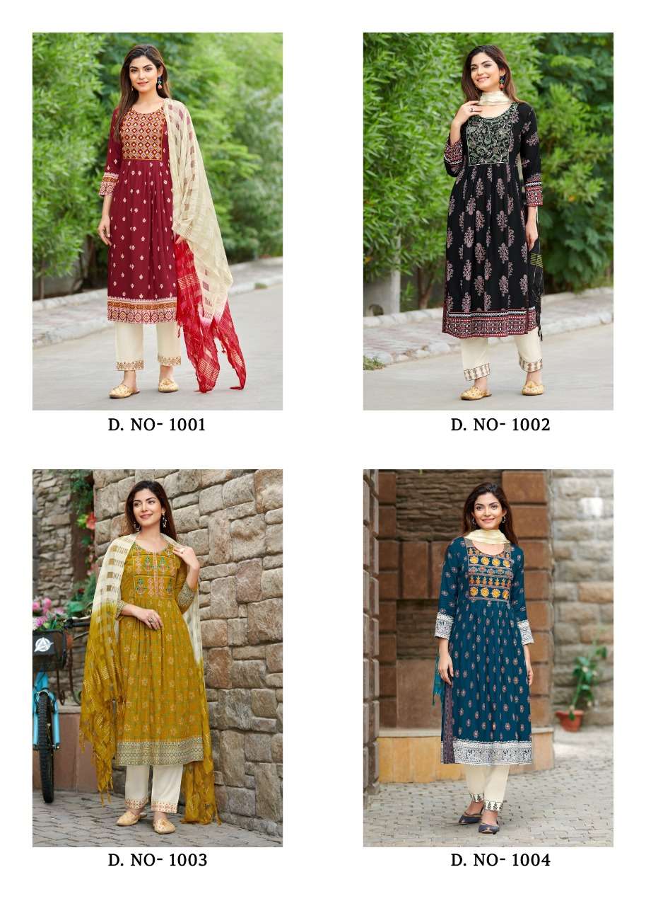 rangjyot rang manch vol 1 1001-1008 exclusive designer kurti catalogue wholesaler surat 