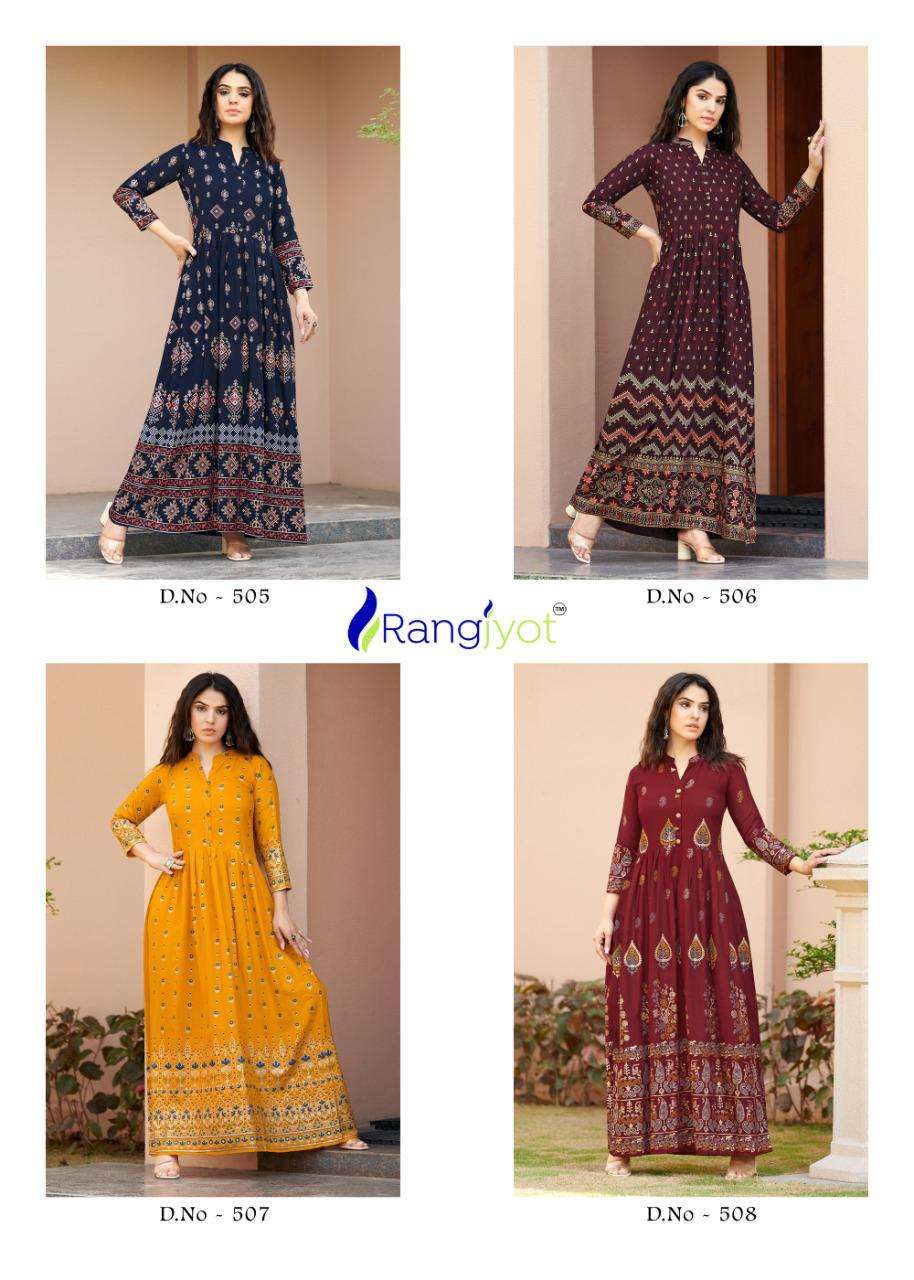 rangjyot sehnaaz vol 5 501-508 series stylish designer gown new collection 