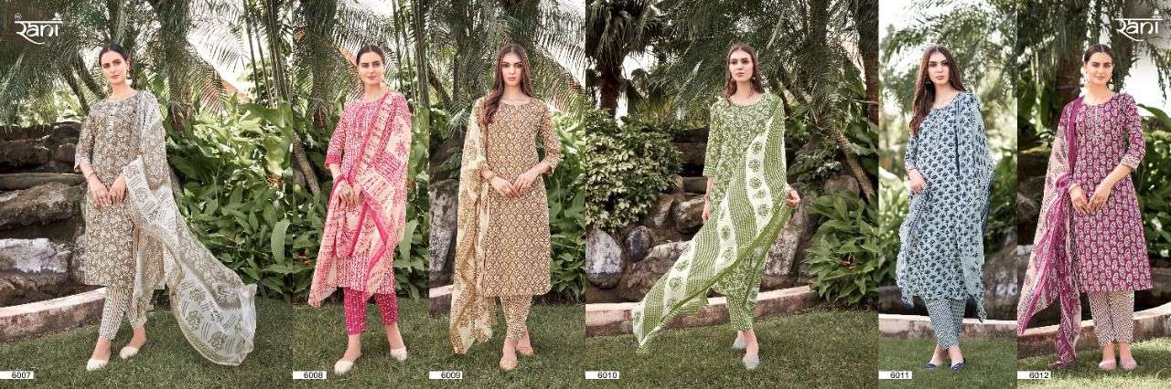 rani kashvi series-6 6007-6012 series cotton printed stich salwar kameez surat