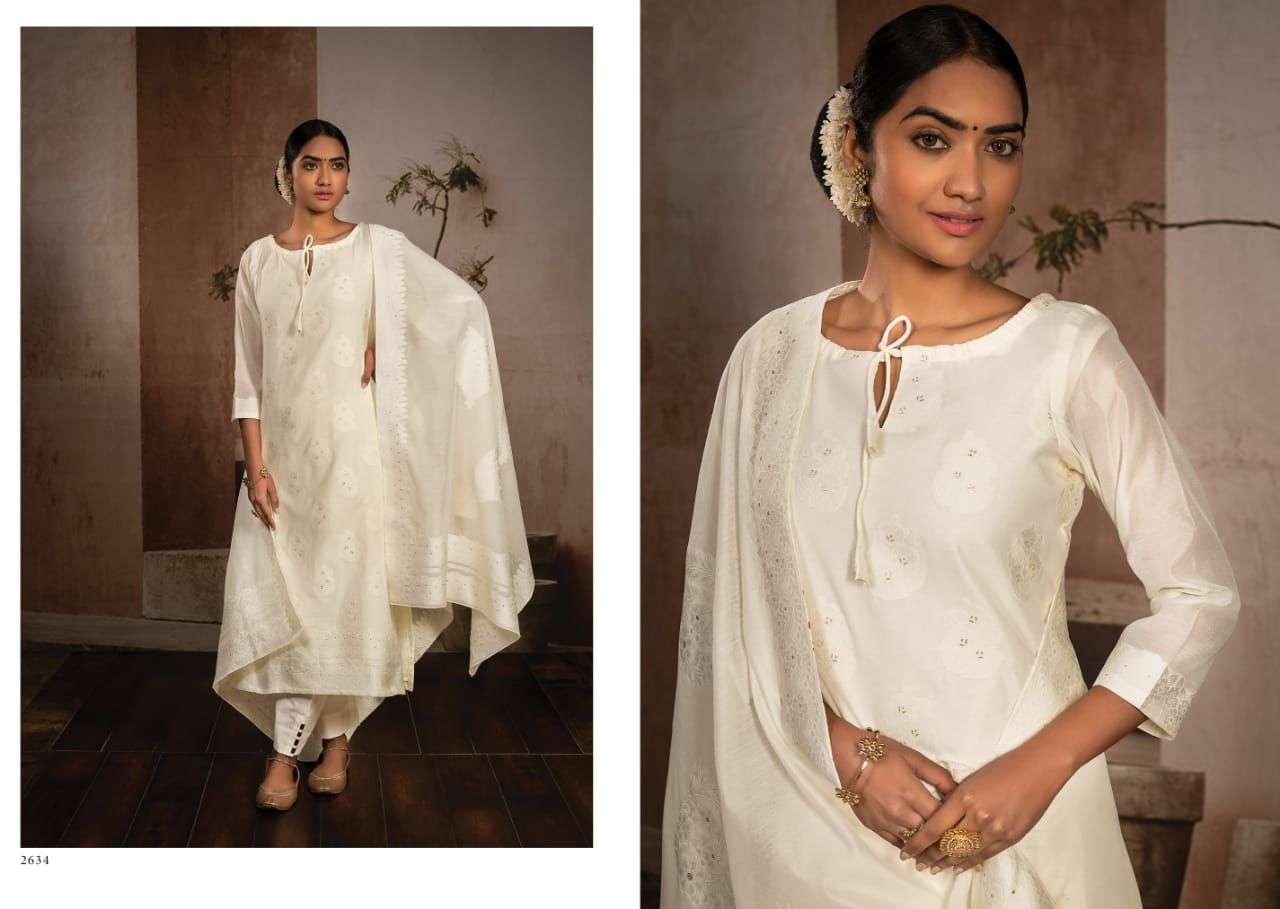rivaa exports bindiya vol-2 2631-2637 series pure cotton banarasi jaqaurd fancy salwar suits collection surat