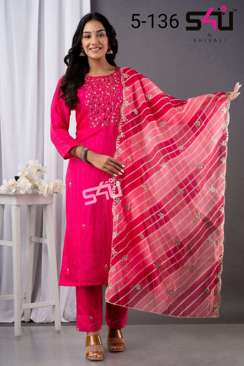 s4u- 5-136 traditional look designer kurti size set online surat