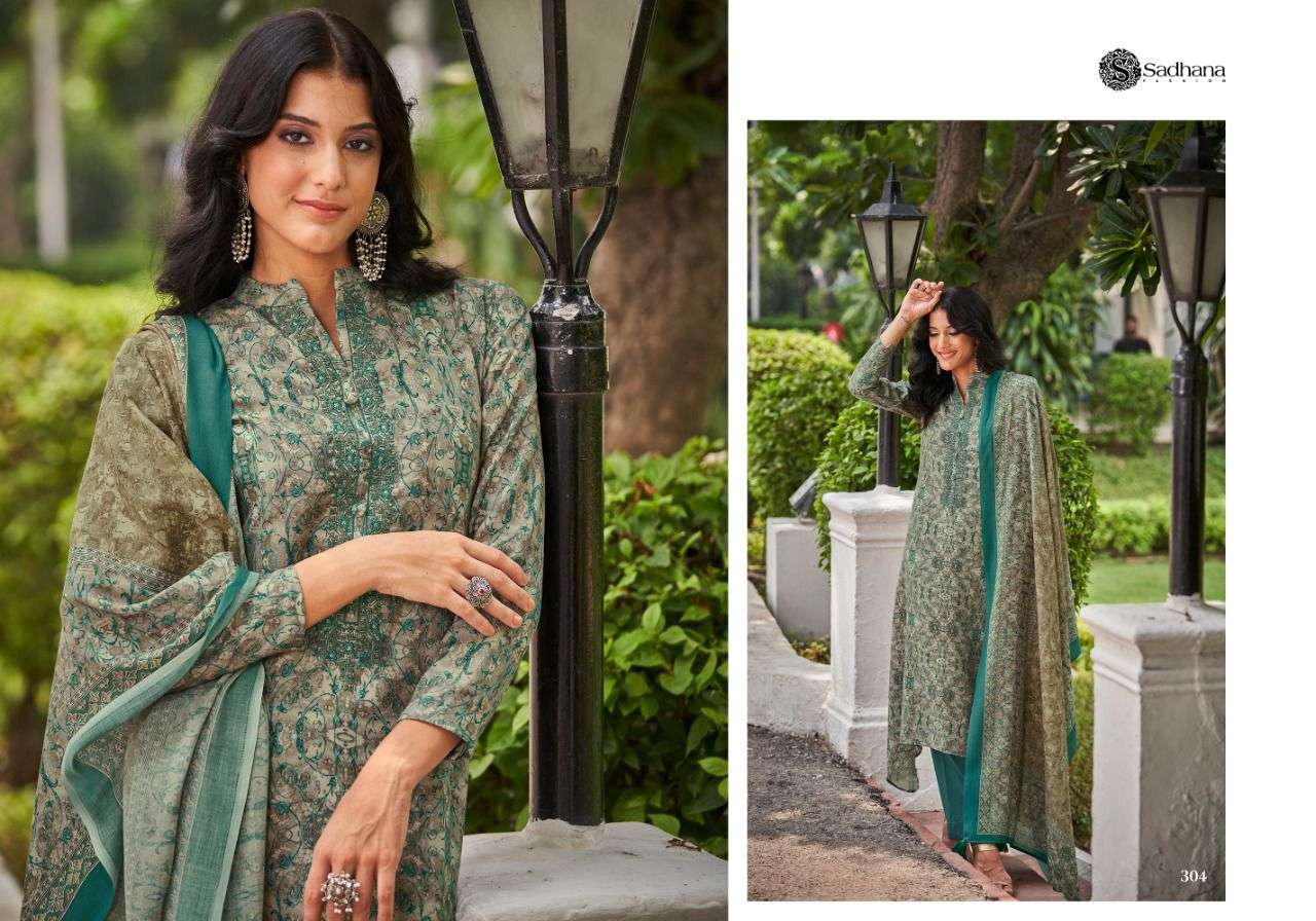 sadhana fashion grace 301-310 series pashmina designer salwar suits winter collection 