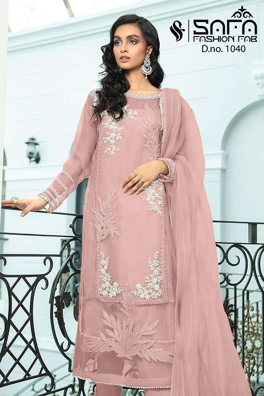 safa fashion fab 1040 georgette fancy embroidered full stich collection surat