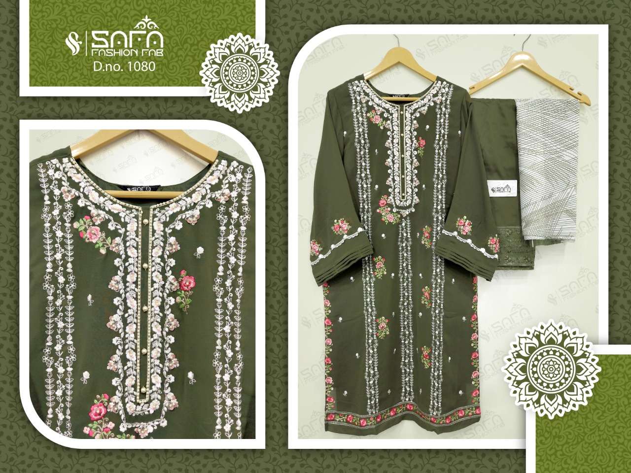 safa fashion fab 1080 georgette designer full stich salwar suits collection wholesaler surat 