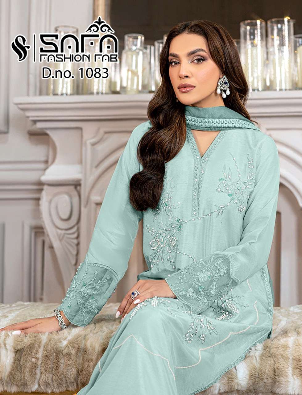 safa fashion fab 1083 series stylish designer pakistani salwar kameez wholesaler surat 