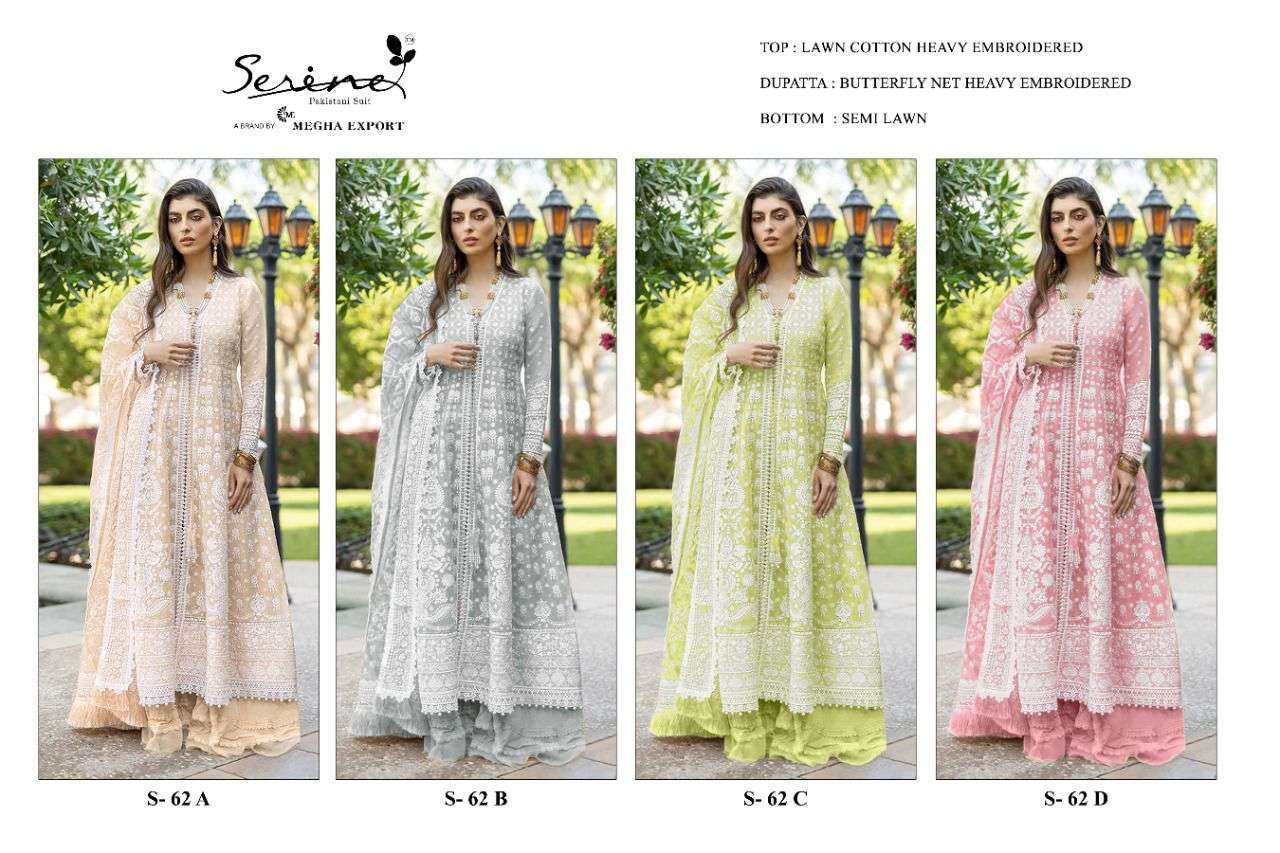 serine 62 unstich designer pakistani suits wholesaler surat 