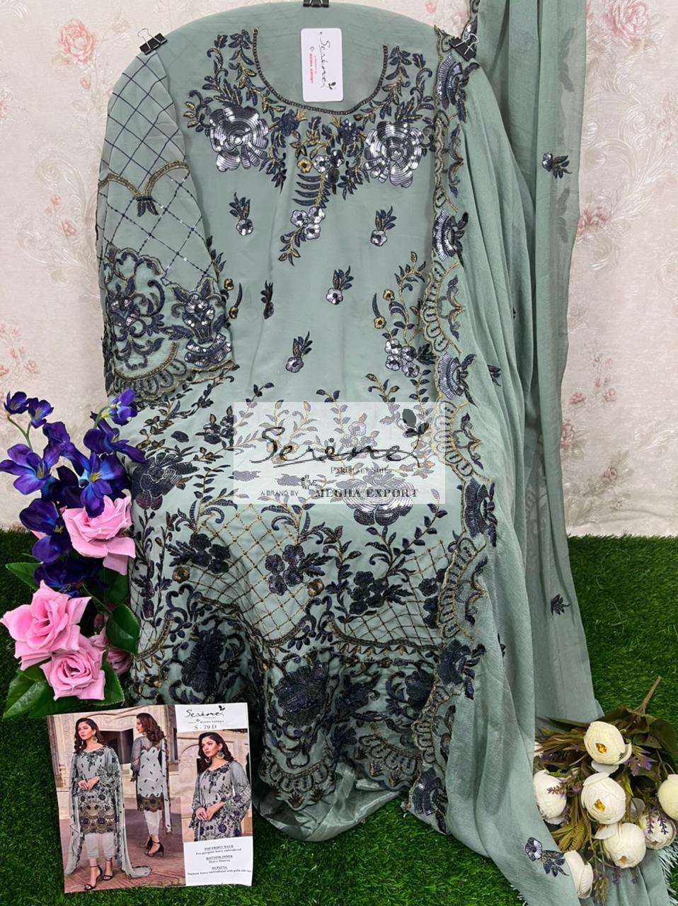 serine s-79 faux georgette pakistani salwar suits collection online price surat 