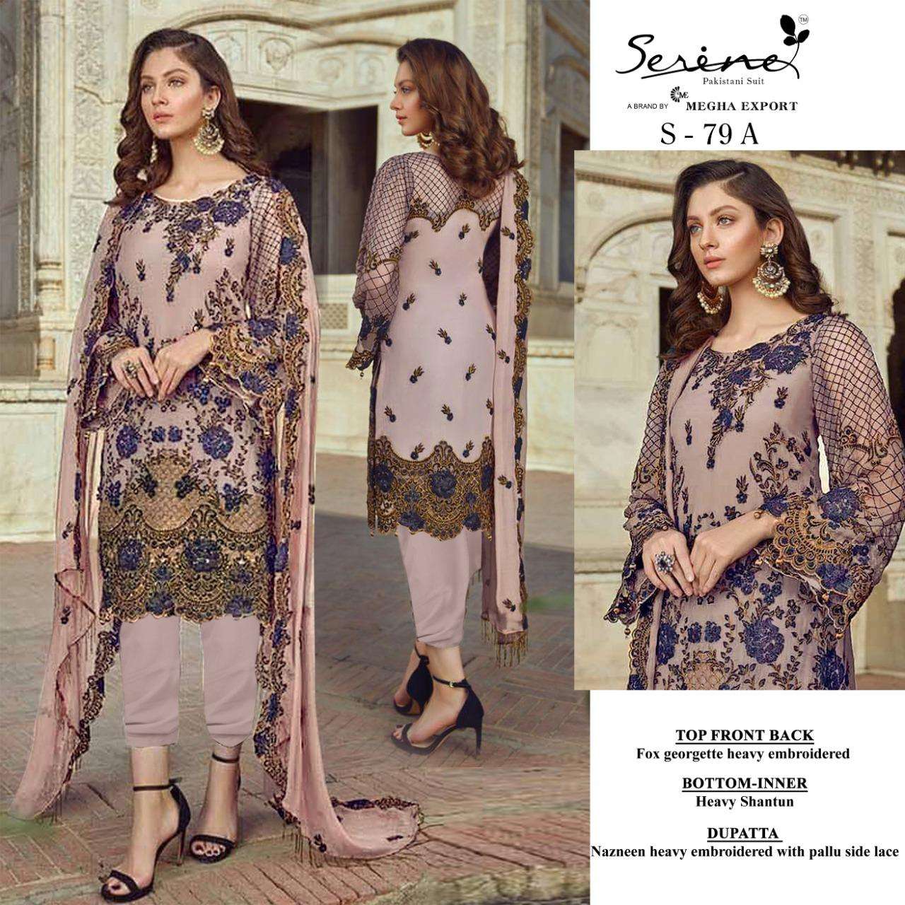 serine s-79 faux georgette pakistani salwar suits collection online price surat 