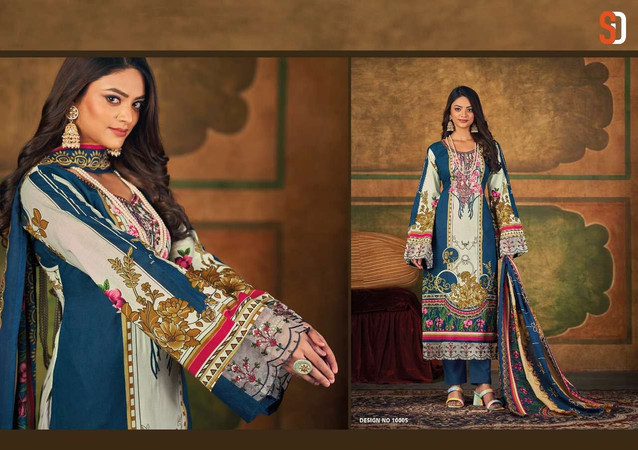 shraddha designer amira 10001-10006 series cambric cotton printed pakistani style salwar kameez surat