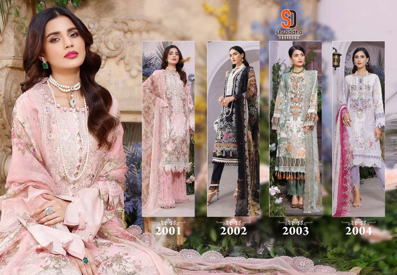 shraddha designer firdous remix 2001-2004 series attractive look designer pakistani salwar kameez wholesaler surat 