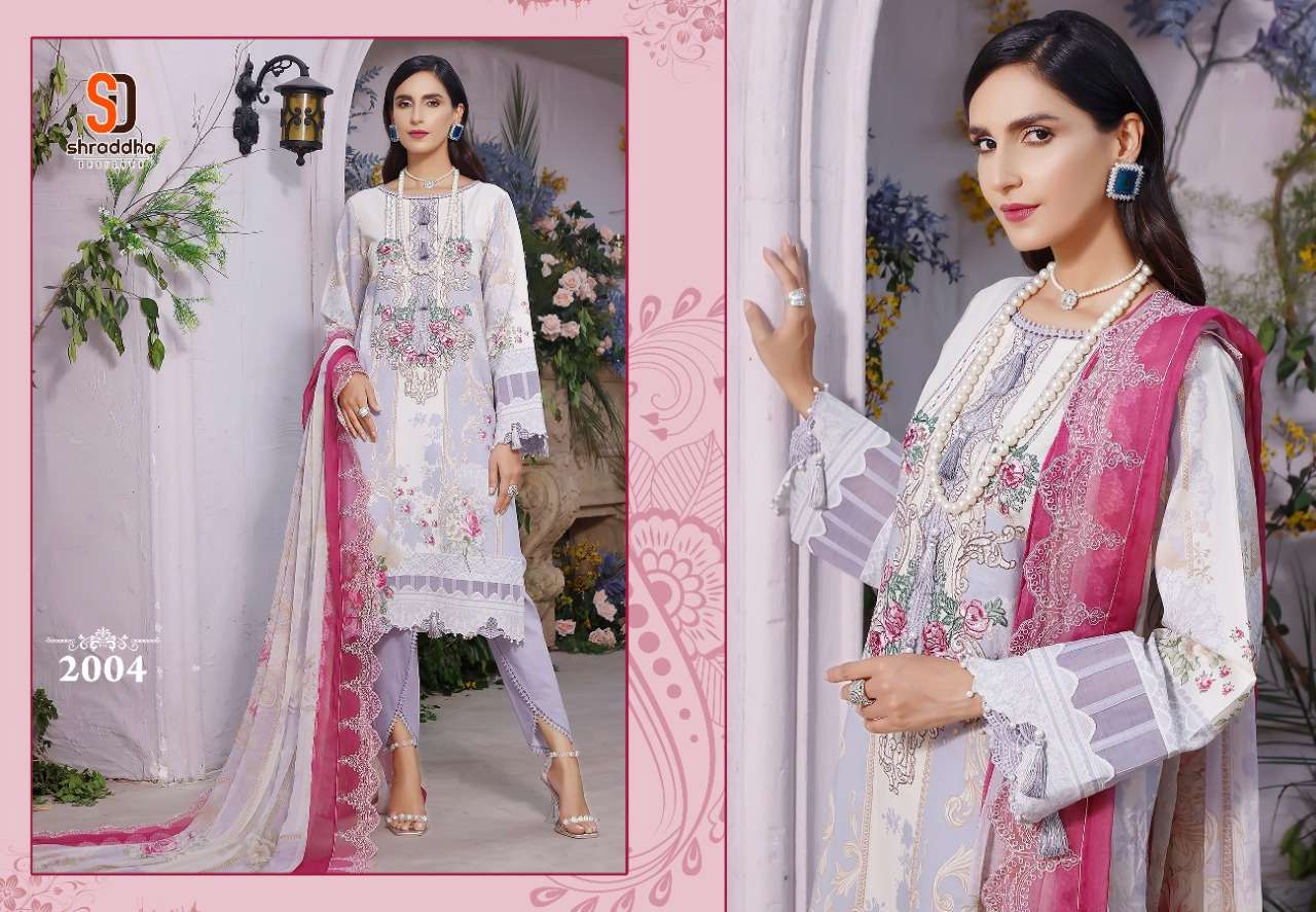shraddha designer firdous remix 2001-2004 series fancy designer pakistani salwar suits manufacturer surat