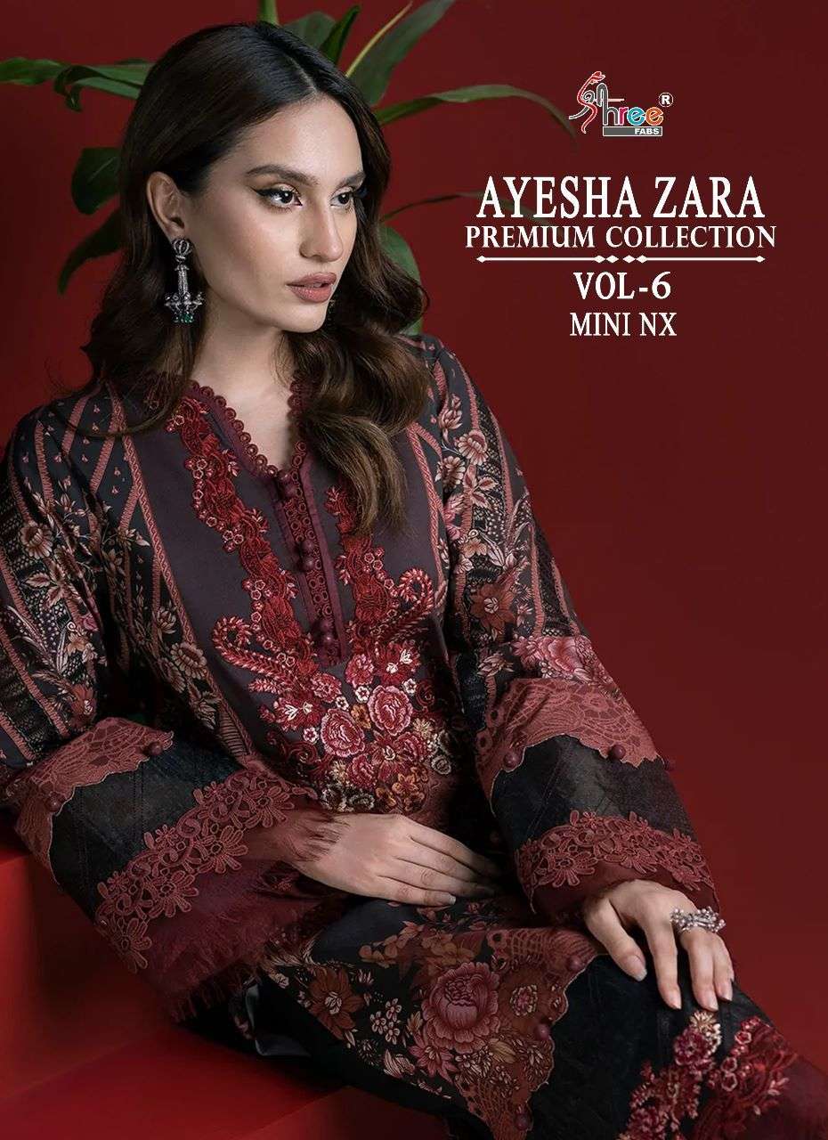 shree fab ayesha zara vol 6 stylish designer pakistani salwar suits wholesaler surat 