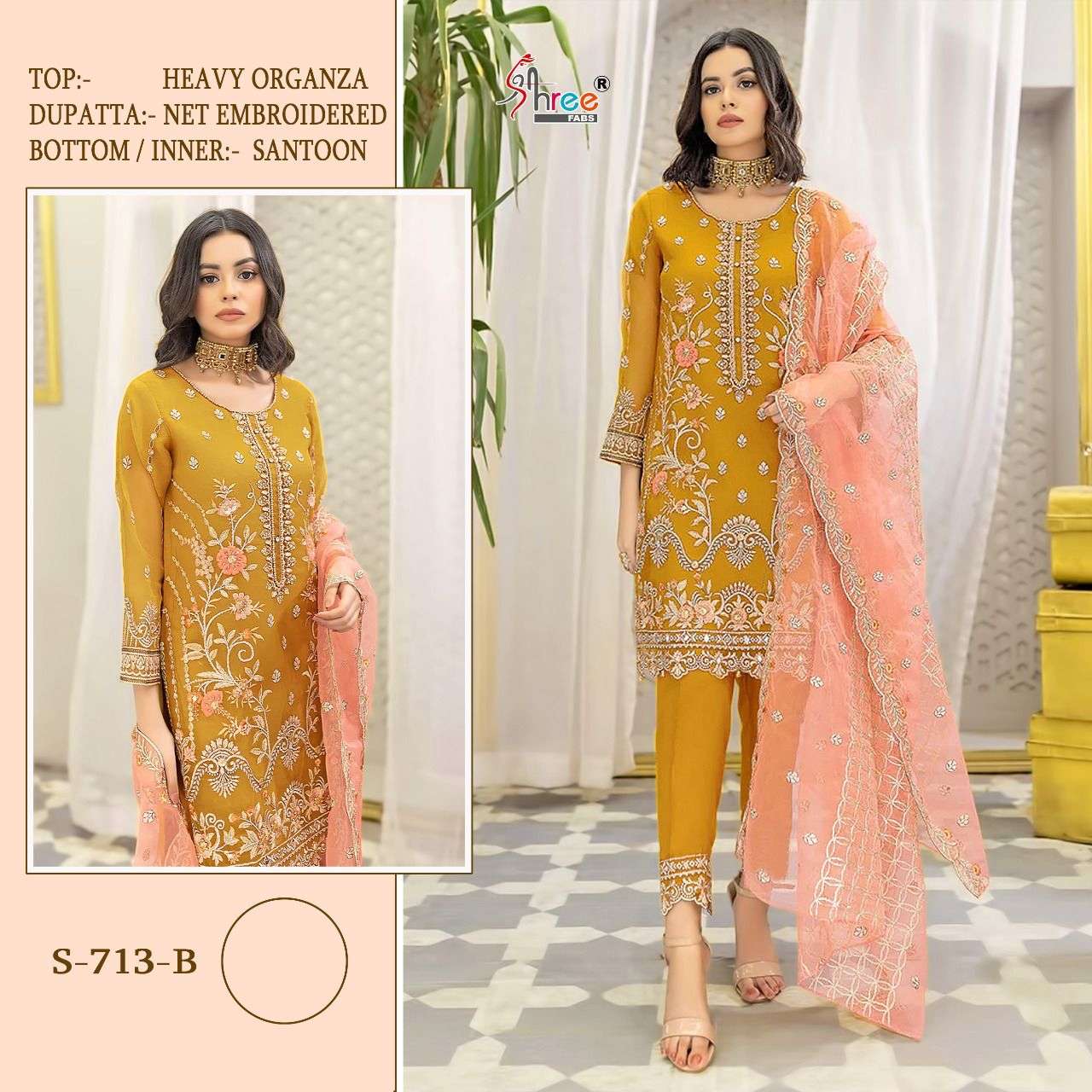 shree fabs 713 series stylish look designer pakistani suits online surat 