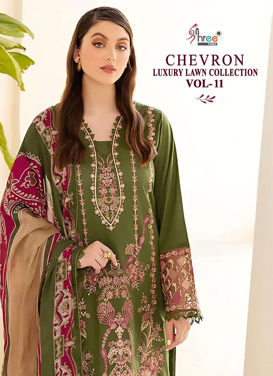 shree fabs chevron vol-11 2484-2490 series pure cotton printed designer pakistani salwar kameez online surat