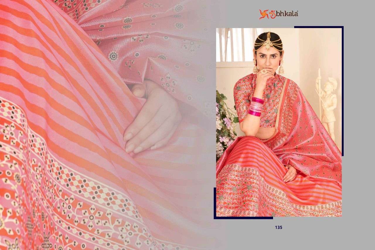 shubhkala floral vol 3 131-135 series rera silk exclusive designer lehenga choli new catalogue