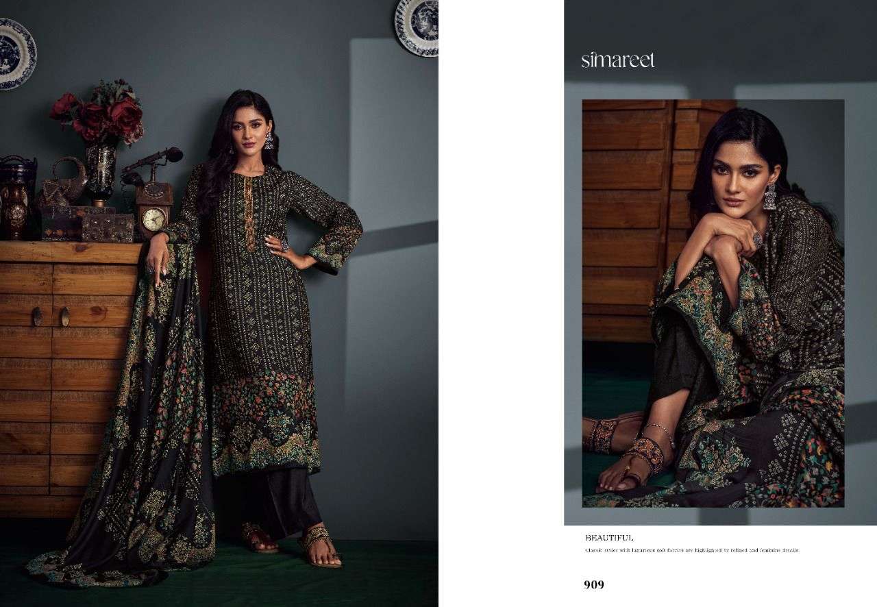simareet shifana 909-914 series pure pashmina designer salwar kameez winter collection 