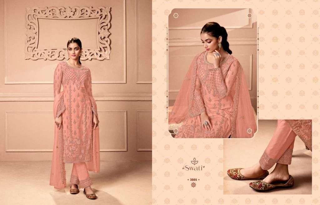 swagat swati 3501-3506 series party wear salwar suits collection 2022 