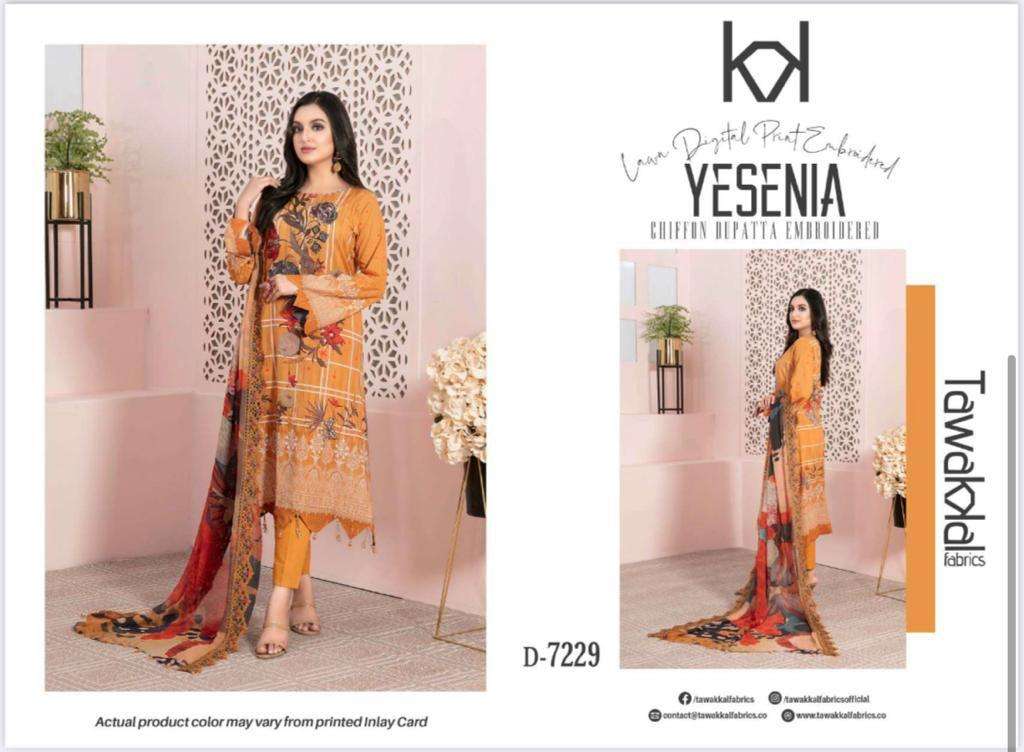 tawakkal fabrics yesenia unstitched designer pakistani salwar kameez catalogue 