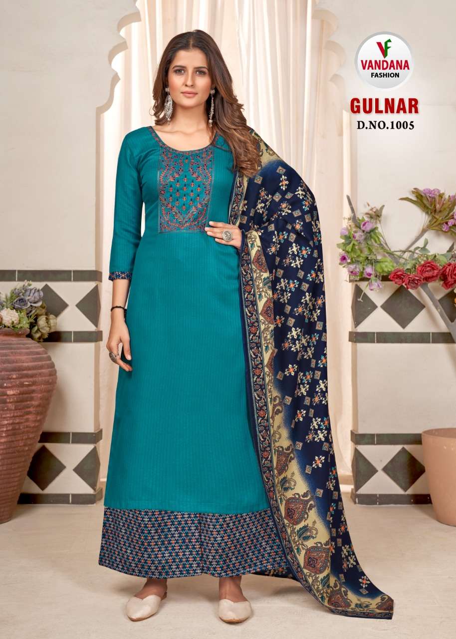 vandana fashion gulnar 1001-1008 series pashmina designer salwar suits new collection 