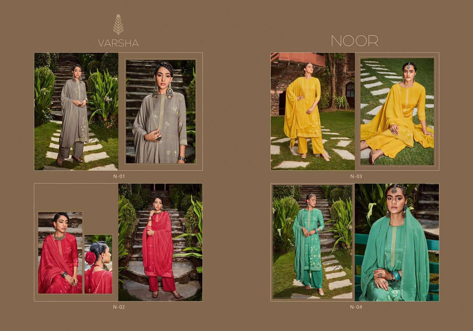 varsha noor 1-4 series pashmina designer salwar kameez catalogue winter collection 