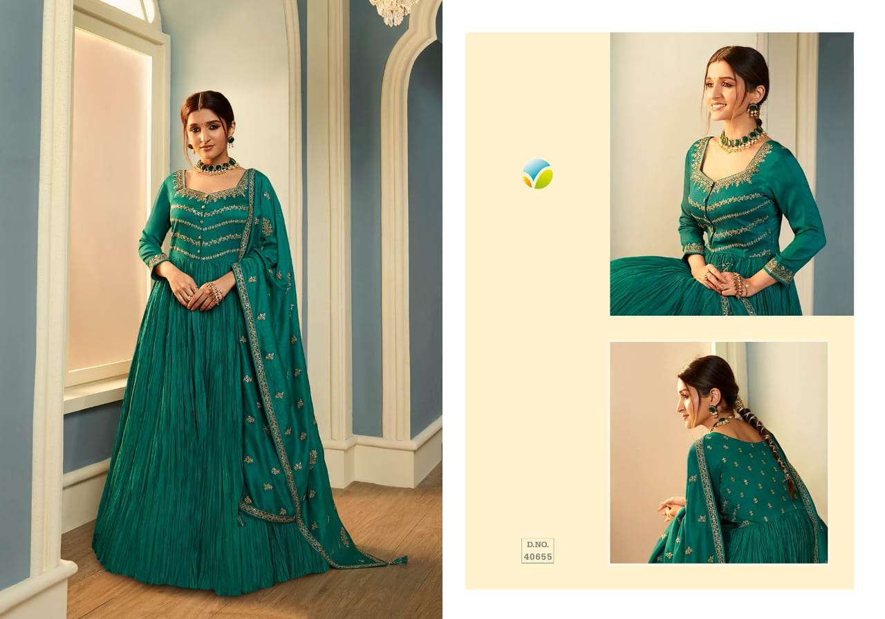  vinay tamanna crushed silk georgette readymade party wear gown collection 2022 