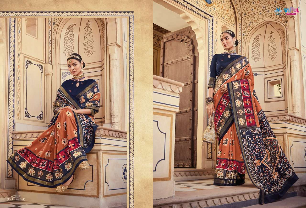 vipul fashion aroma silk 62809-62819 series fancy designer saree latest catalogue online supplier surat 