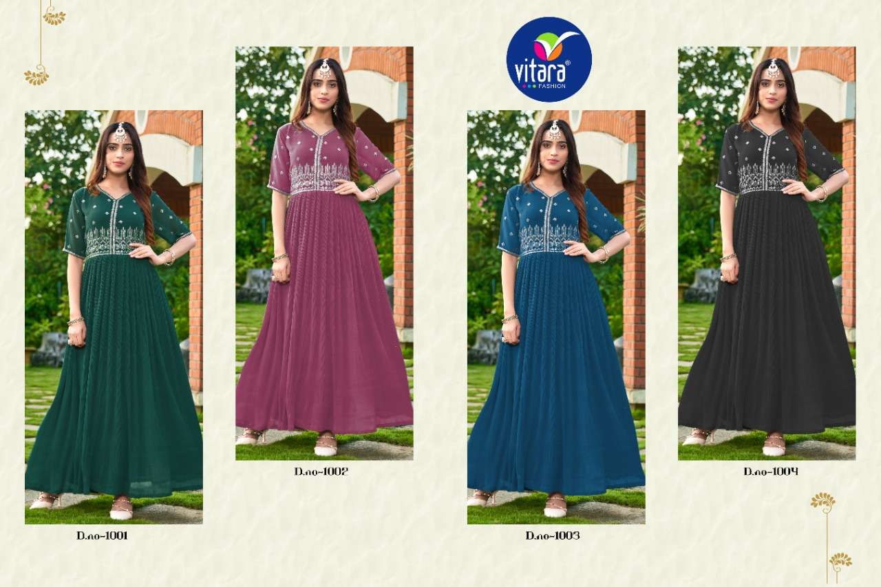 vitara fashion rang rasiya 1001-1004 series fancy look designer georgette embroidery collection best price 