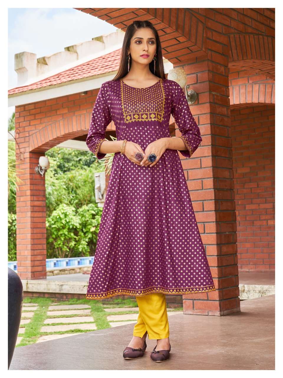 viyaa designer ala vaikunthapuramlo 1001-1010 series flare style designer gown catalogue wholesaler surat 