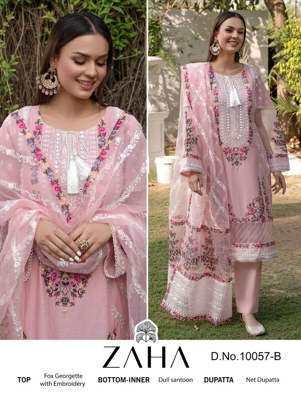 zaha zainab chottani 10057 colours stylish look designer pakistani suits new pattern 