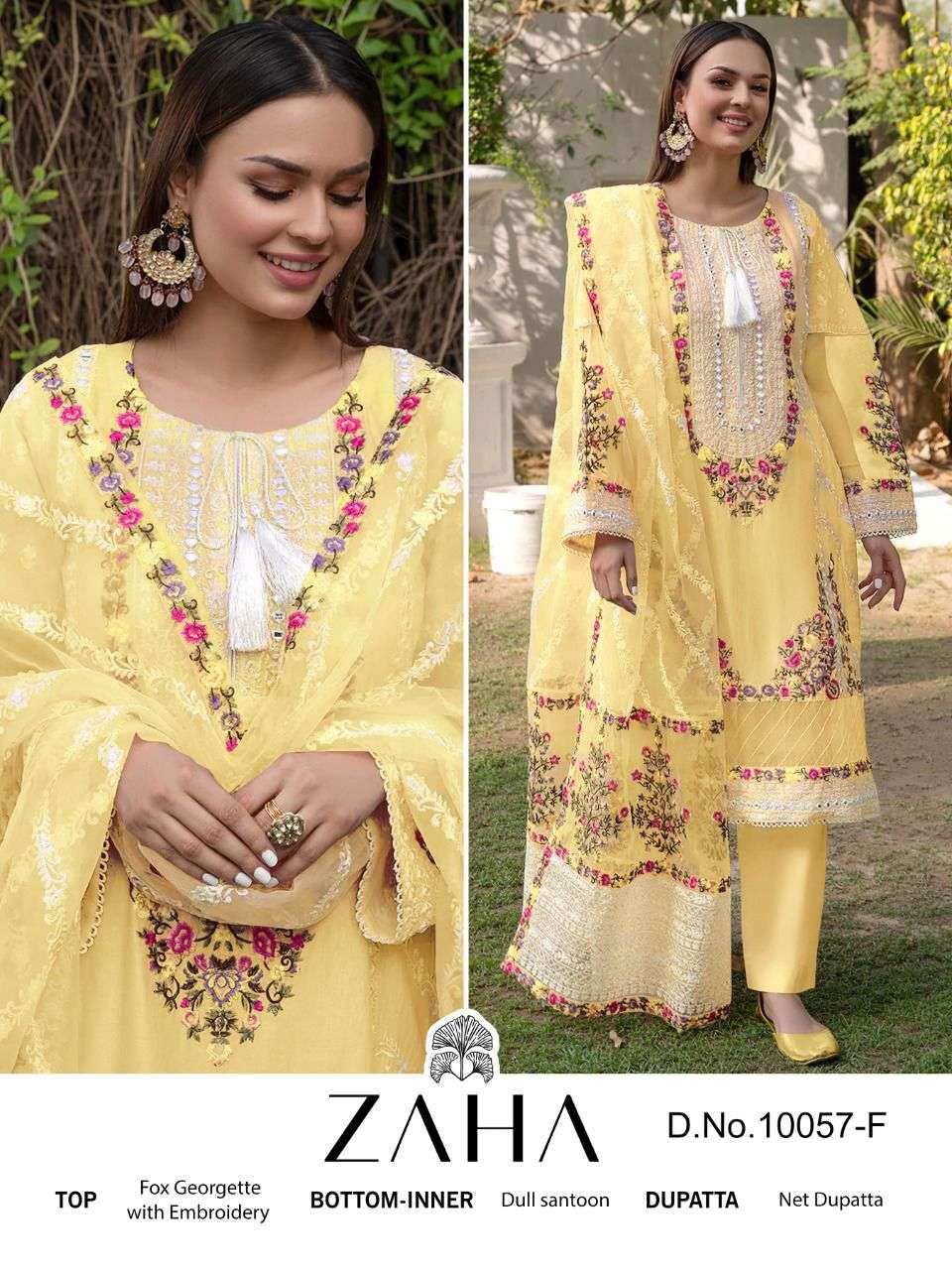 zaha zainab chottani 10057 colours stylish look designer pakistani suits new pattern 
