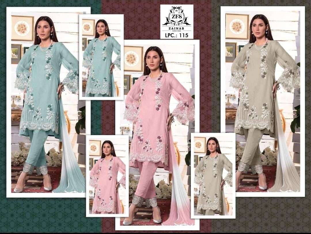zainab 115 readymade pakistani salwar suits collection 