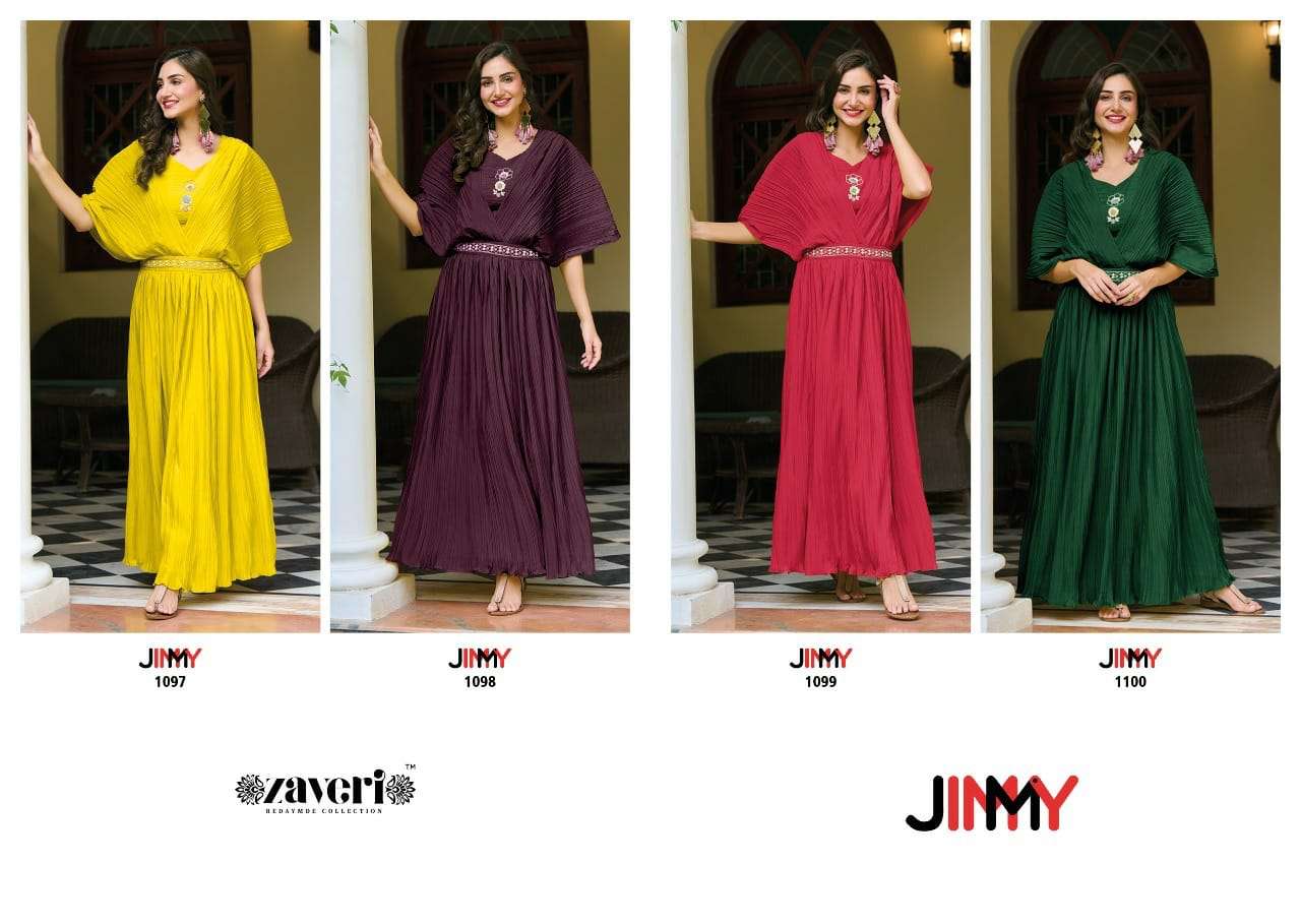 zaveri jimmy 1097-1100 series heavy chinon readymade designer party wear collection 