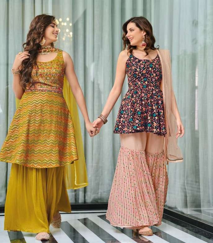 zaveri loral colour readymade designer party wear dress collection wholesale price surat
