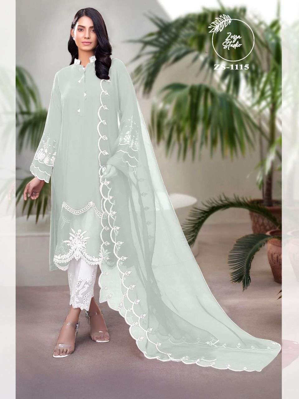 zoya studio 1115 series decent look designer pakistani salwar kameez wholesaler surat 