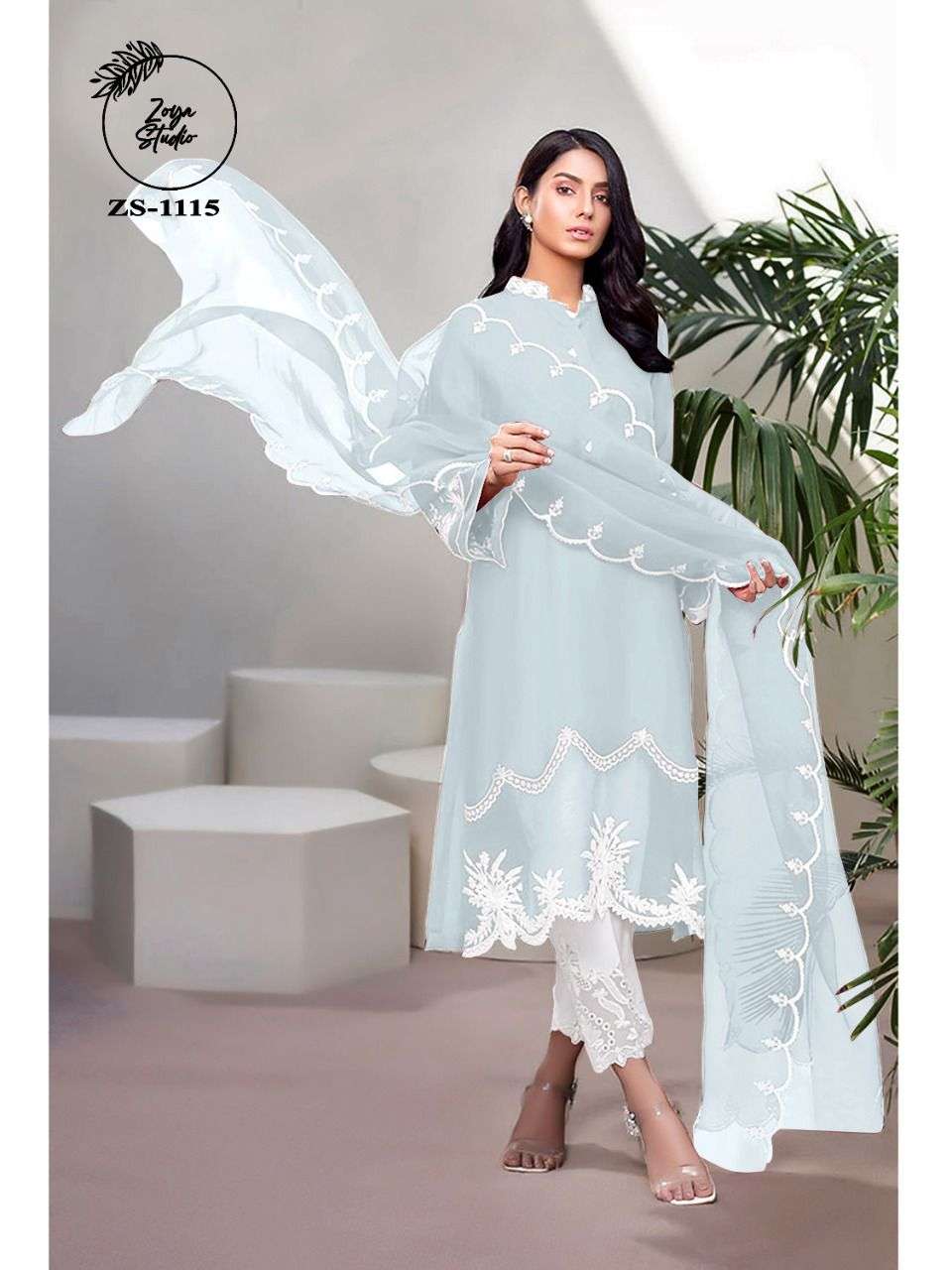 zoya studio 1115 series decent look designer pakistani salwar kameez wholesaler surat 