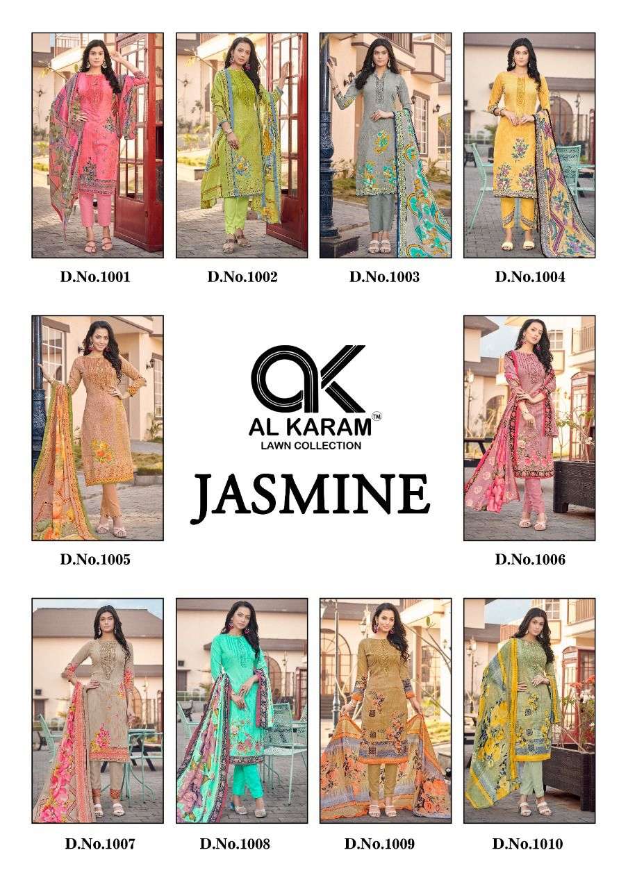al karam jasmine 1001-1010 series cotton designer salwar kameez wholesale price surat