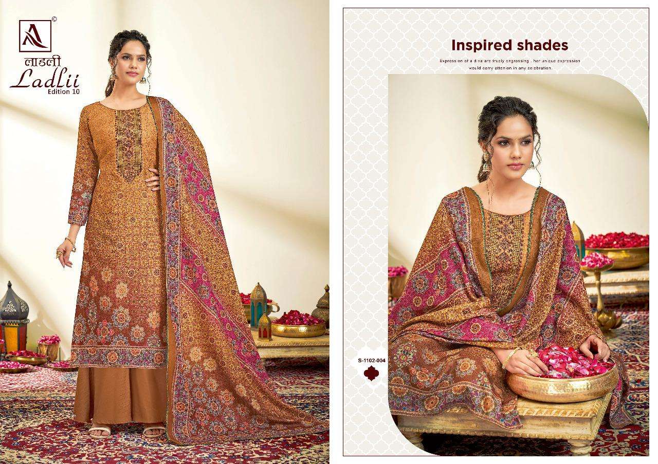 alok suit ladlii edition vol-10 indian designer salwar kameez online dealer surat 