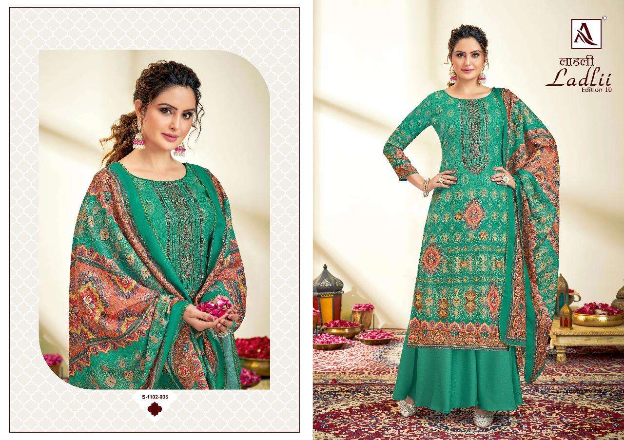 alok suit ladlii edition vol-10 indian designer salwar kameez online dealer surat 