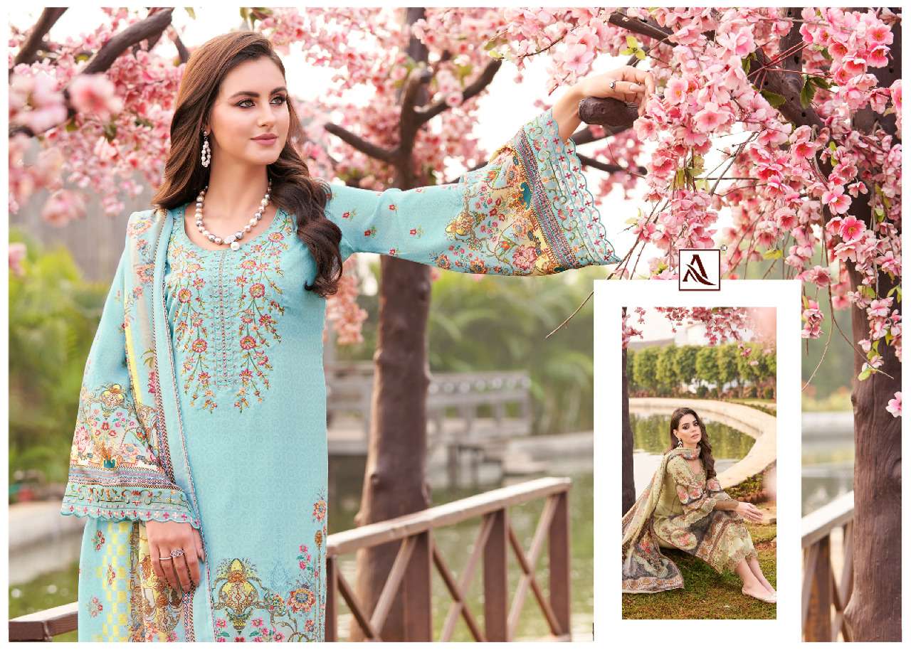 alok suit qurbat edition vol-7 unstich designer salwar kameez online wholesaler surat 
