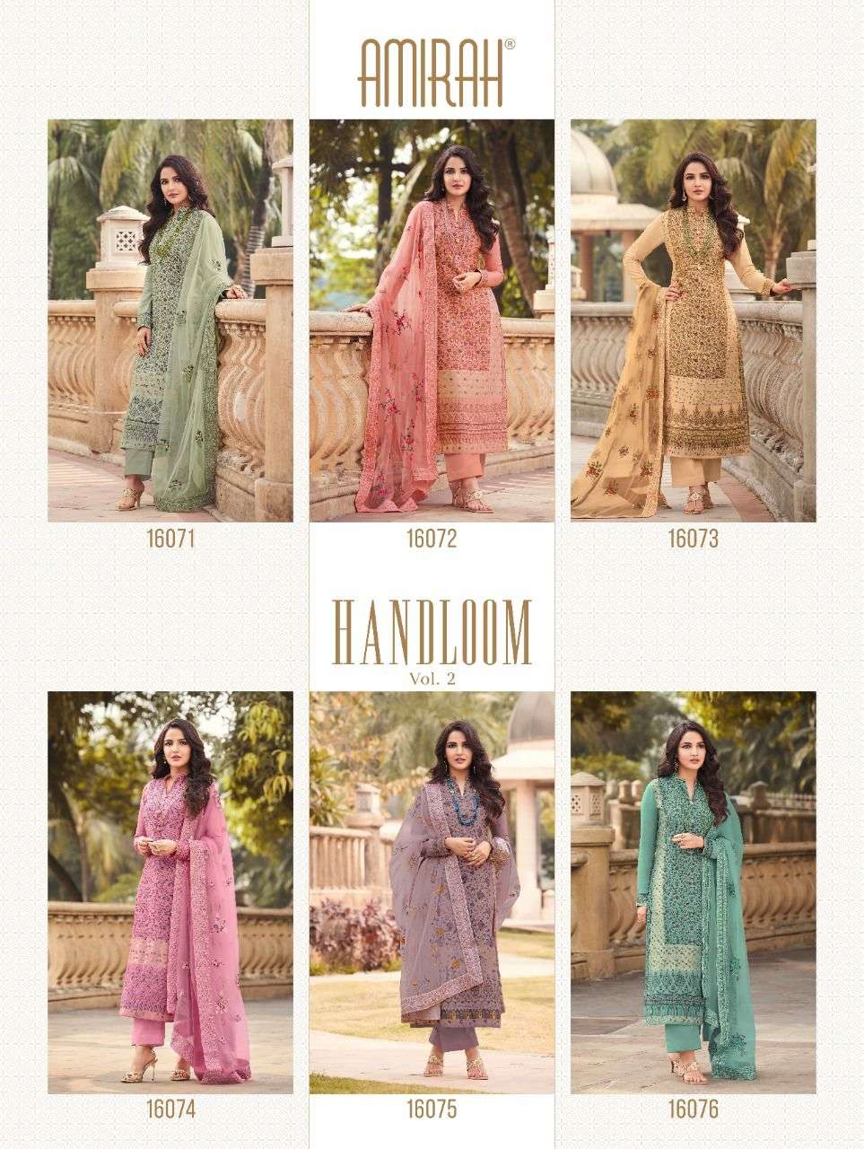 amirah handloom vol-2 16071-16076 series exclusive designer salwar kameez online supplier surat 