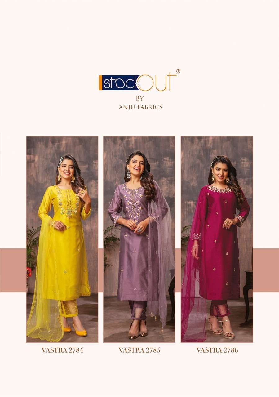 anju fabrics vastra vol-2 2781-2786 series exclusive designer kurti pant and dupatta new catalogue 