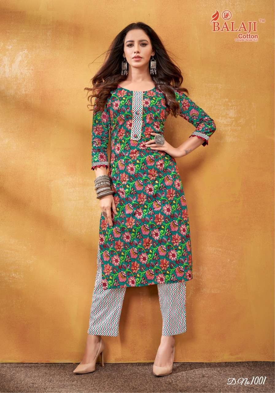 balaji cotton shanaya 1001-1008 series readymade designer salwar suits latest catalogue