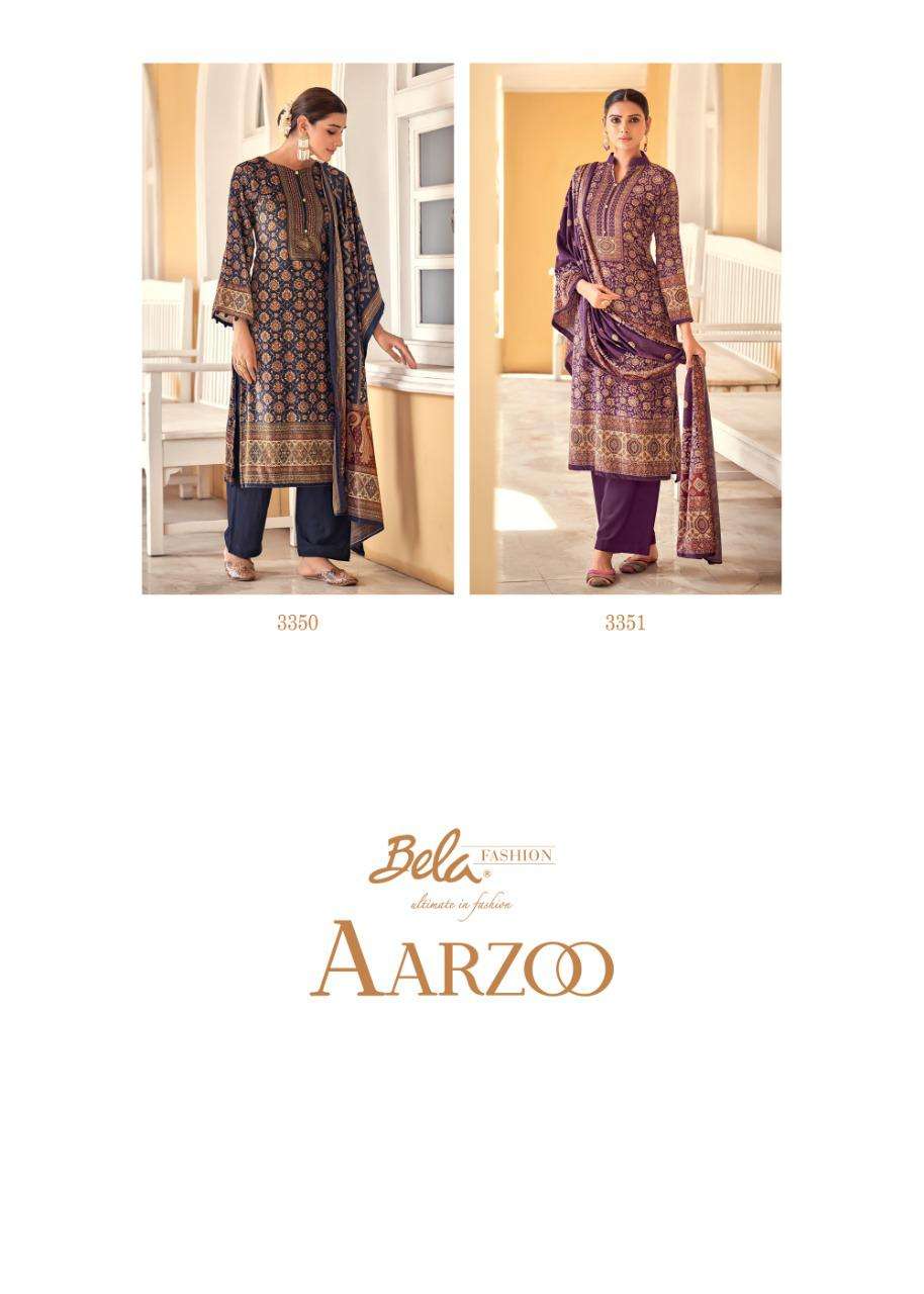 bela fashion aarzoo 3348-3353 series exclusive designer party wear salwar suits collection 2023 