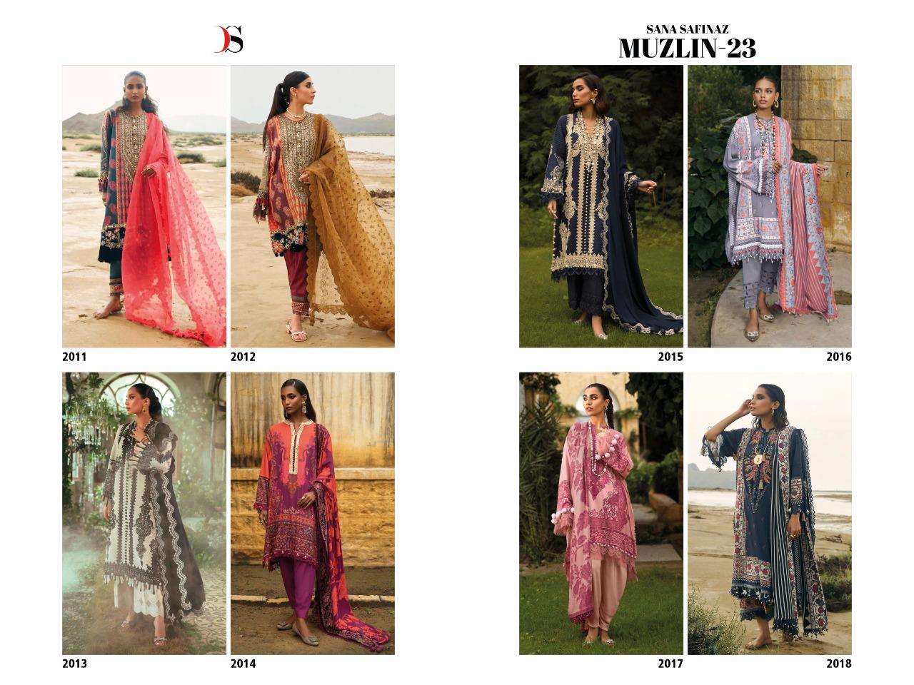 deepsy suit sana safinaz muzlin vol-23 2011-2018 series unstitched designer pakistani salwar suits wholesaler surat