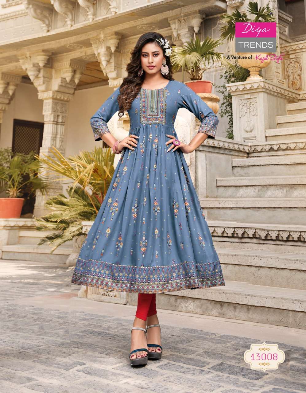 diya trends ethnicity vol-13 13001-13010 series stylish designer gown new catalogue collection 
