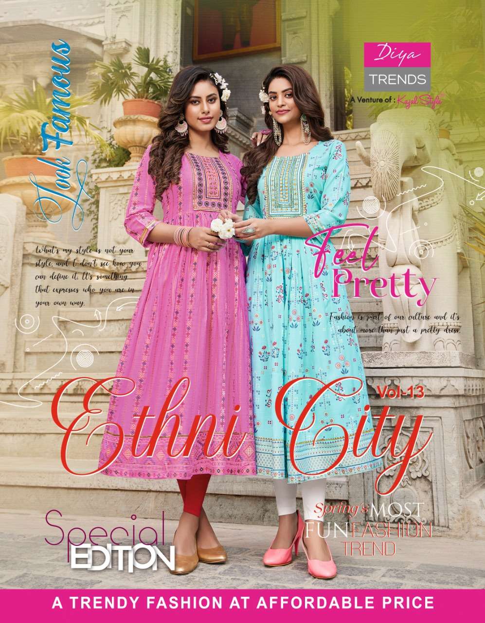 diya trends ethnicity vol-13 13001-13010 series stylish designer gown new catalogue collection 